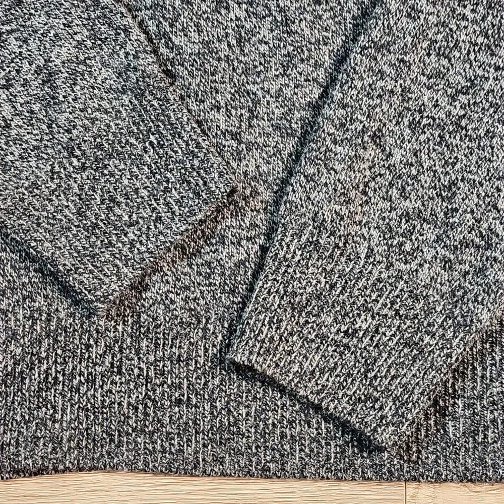 J. Crew 100% Lamb's Wool Charcoal Marled Knit Shawl Collar Slim Fit Sweater